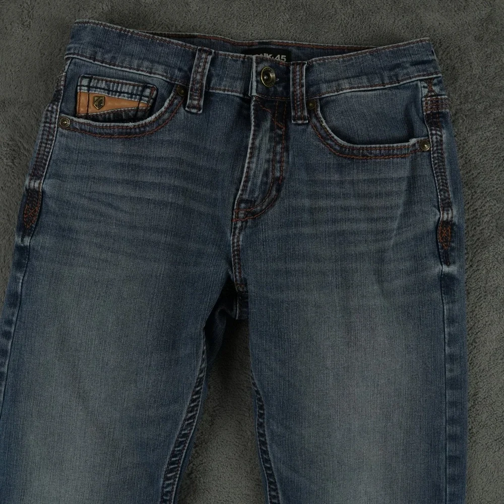 Rank 45 Jeans Mens 30x33 Blue Yuma Wash Trigger Slim Bootcut Performance Stretch